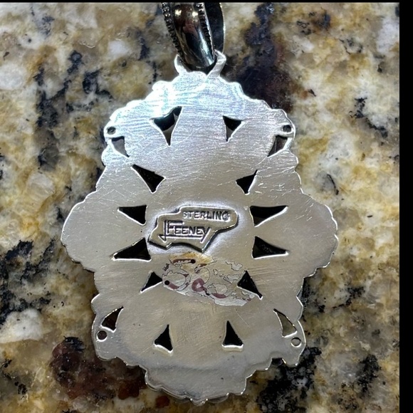 Leo Feeney, sterling silver pendant w/multi colored stones - Picture 2 of 7